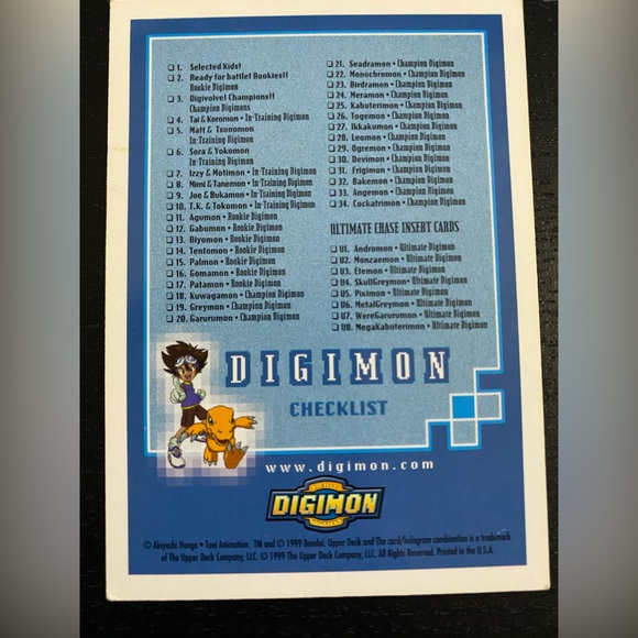 🔴2/$10 SALE🔴 1999 Digimon Checklist Exclusive Preview Digimon Card - Picture 2 of 2